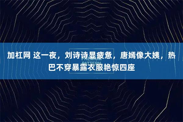 加杠网 这一夜，刘诗诗显疲惫，唐嫣像大姨，热巴不穿暴露衣服艳惊四座